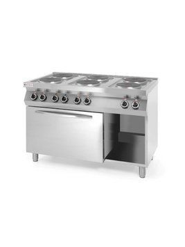 Плита электрическая Hendi 6-ти конфорочная Kitchen Line с электрическим конвекционным духовым шкафом GN 1/1 226247