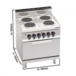 Плита электрическая со статической электрической духовкой GGM GASTRO EHB879E+EB8S