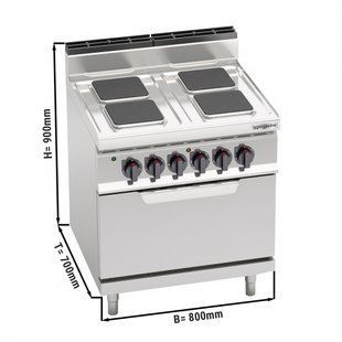 Плита электрическая со статической электрической духовкой GGM GASTRO EHB879H+EB8S