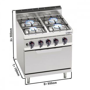 Плита газовая GGM Gastro GHB879M+EB8S