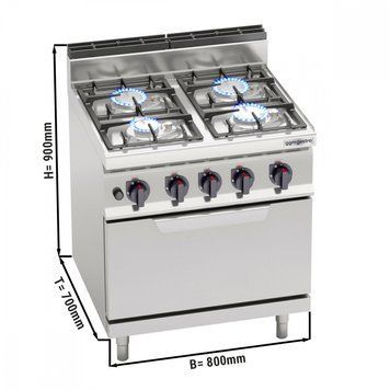 Плита газова GGM Gastro GHB879M+EB8S