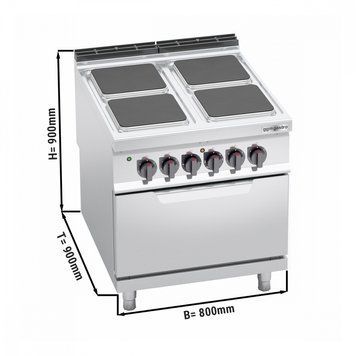 Плита электрическая со статической электрической духовкой GGM GASTRO EHB899H+EB8S