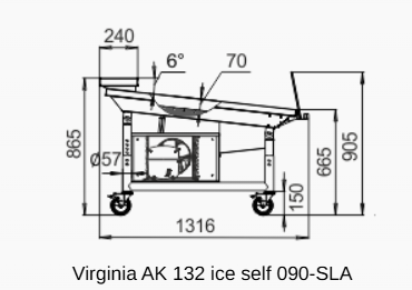 Вітрина самообслуговування Virginia AK 132 ice self 090-SLA 2500 Технохолод