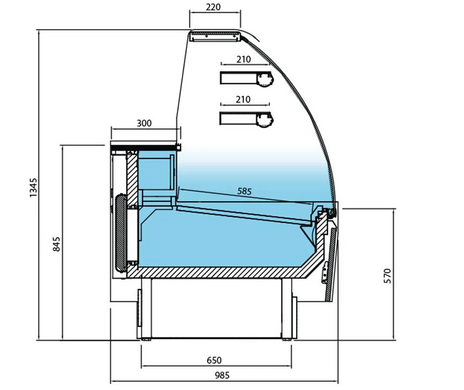 Вітрина кондитерська GGM Gastro KUI101R-G