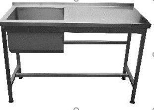 Стіл-Мийка Tehma 1200 * 600 * 850 1секция. з бортом.