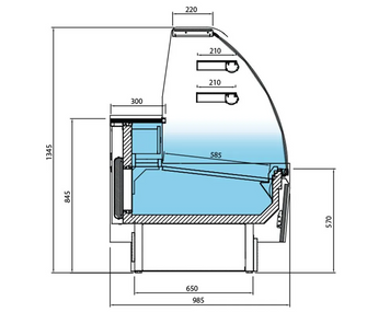 Вітрина кондитерська GGM Gastro KUI251R-G