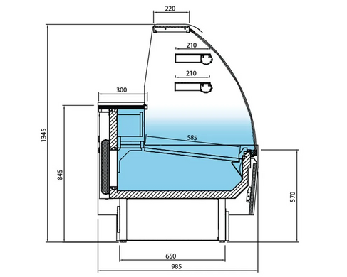 Вітрина кондитерська GGM Gastro KUI191E-G
