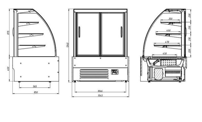 Витрина кондитерская VDL108 Classic